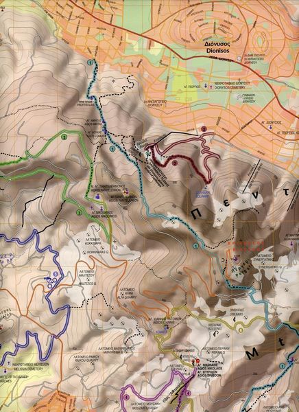 Produktbild: Topografische Bergwanderkarte 1.3. Mt.Penteli