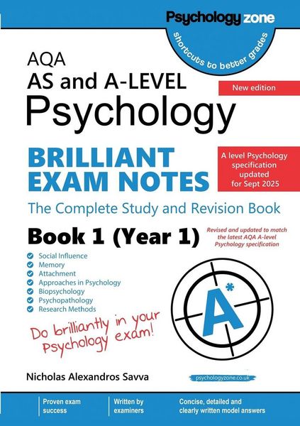 Produktbild: AQA A-Level Psychology Brilliant Exam Notes (Year 1)