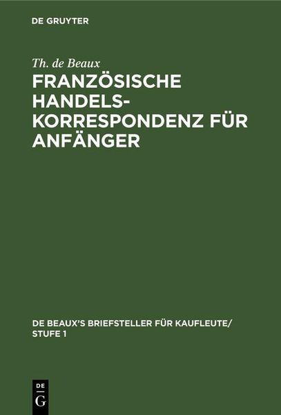 Produktbild: Franz&ouml;sische Handelskorrespondenz f&uuml;r Anf&auml;nger