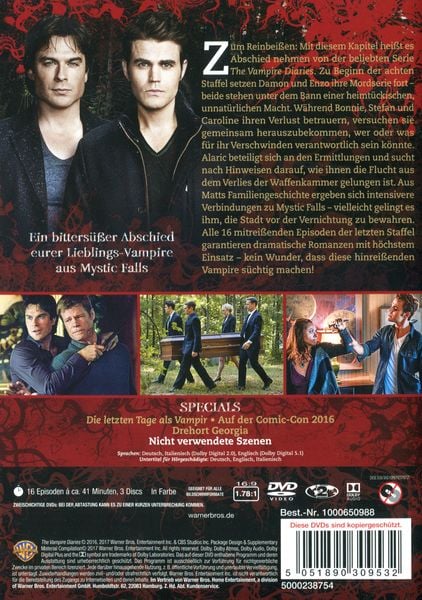 Produktbild: The Vampire Diaries - Staffel 8 [3 DVDs]