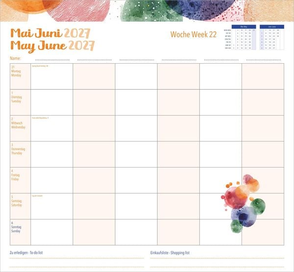 Produktbild: Familienwochenkalender Dots 2027