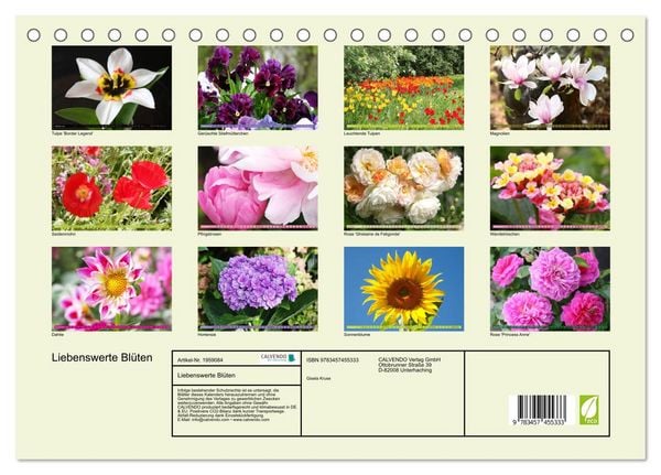 Produktbild: Liebenswerte Bl&uuml;ten (Tischkalender 2026 DIN A5 quer), CALVENDO Monatskalender