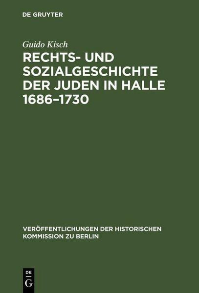 Produktbild: Rechts- und Sozialgeschichte der Juden in Halle 1686-1730