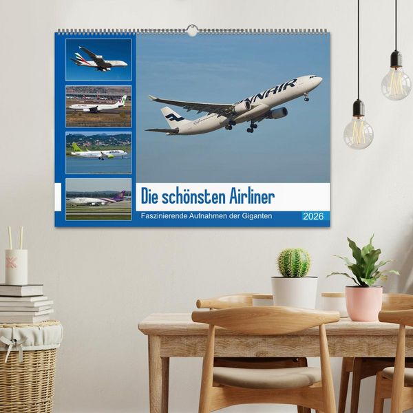 Produktbild: Die sch&ouml;nsten Airliner (Wandkalender 2026 DIN A2 quer), CALVENDO Monatskalender