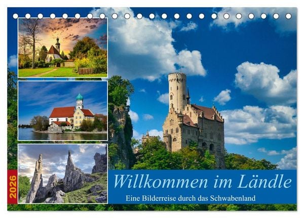 Willkommen im Ländle (Tischkalender 2026 DIN A5 quer), CALVENDO Monatskalender