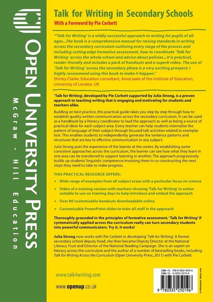 Produktbild: Talk for Writing in Secondary Schools, How to Achieve Effective Reading, Writing and Communication Across the Curriculum (Revised Edition)