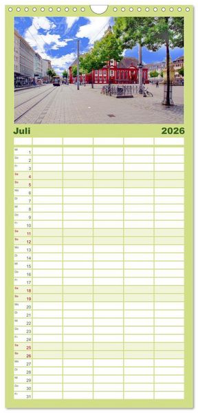 Produktbild: Familienplaner 2026 - Mannheim - Die Stadt im Quadrat mit 5 Spalten (Wandkalender, 21 x 45 cm) CALVENDO