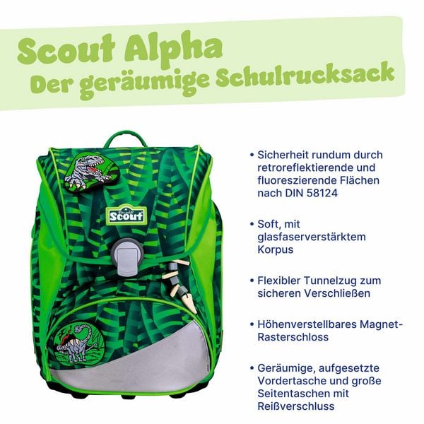 Produktbild: Scout Schulranzen Set Alpha, Schulranzen Set, 4tlg, Danger Dino