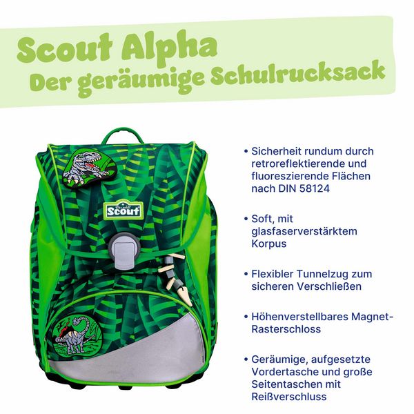 Produktbild: Scout Schulranzen Set Alpha, Schulranzen Set, 4tlg, Danger Dino