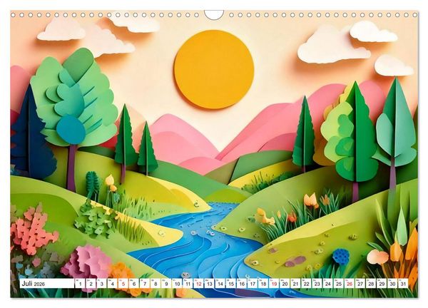Produktbild: Wandel der Jahreszeiten in Papierschichten (Wandkalender 2026 DIN A3 quer), CALVENDO Monatskalender