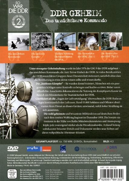 Produktbild: So war die DDR Vol. 2: DDR Geheim - Das unsichtbare Kommando [2 DVDs]
