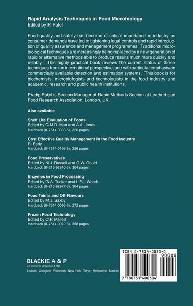 Produktbild: Rapid Analysis Techniques in Food Microbiology