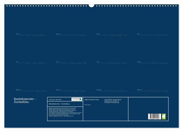 Produktbild: Bastelkalender - Dunkelblau (Wandkalender 2027 DIN A2 quer), CALVENDO Monatskalender