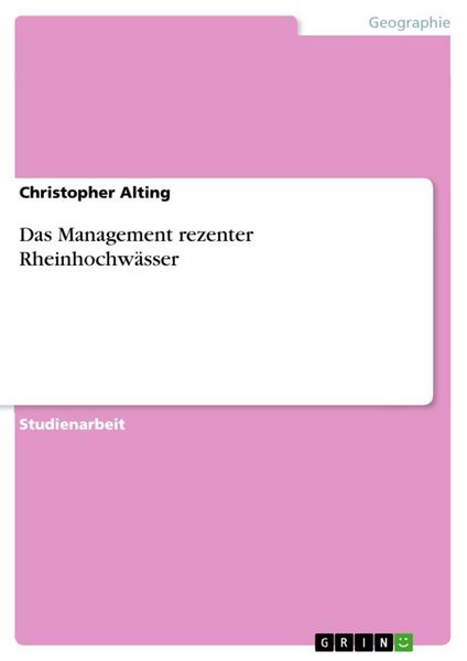 Produktbild: Das Management rezenter Rheinhochw&auml;sser