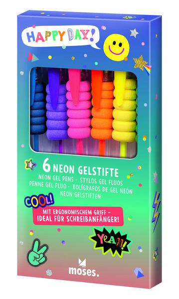Produktbild: Happy Day Neon Gelstifte 6er Set