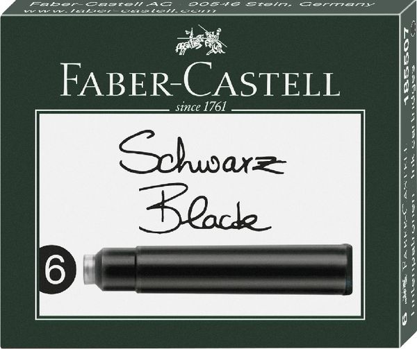Faber-Castell Standard Tintenpatrone schwarz 6er Set