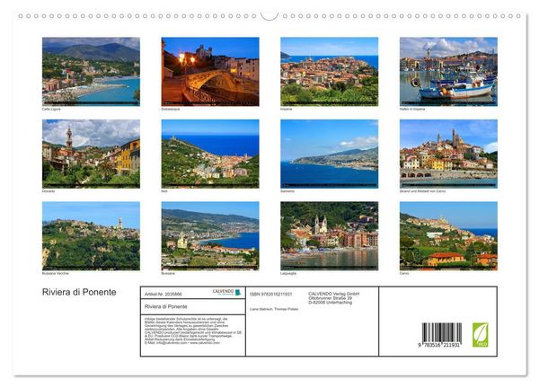 Produktbild: Riviera di Ponente (hochwertiger Premium Wandkalender 2026 DIN A2 quer), Kunstdruck in Hochglanz
