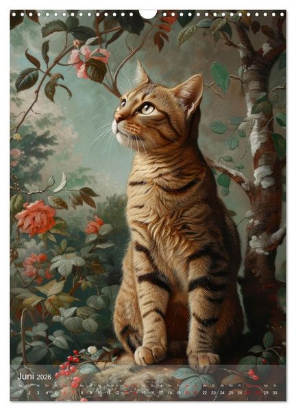 Produktbild: Katzen Kunstillustrationen (Wandkalender 2026 DIN A3 hoch), CALVENDO Monatskalender