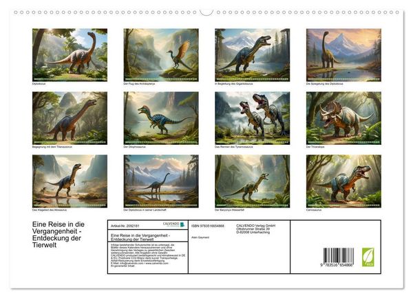 Produktbild: Eine Reise in die Vergangenheit - Entdeckung der Tierwelt (hochwertiger Premium Wandkalender 2026 DIN A2 quer), Kunstdruck in Hochglanz