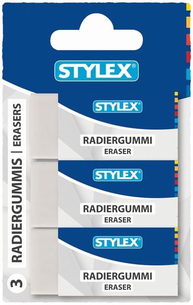 Produktbild: Stylex Radiergummi, wei&szlig;, 3er Set