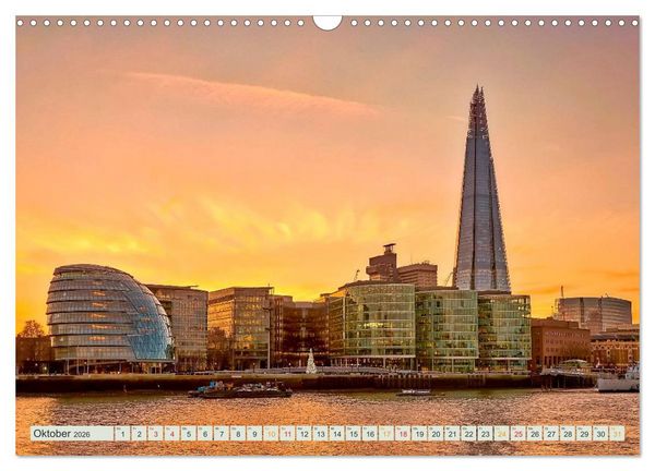 Produktbild: B&uuml;hne frei f&uuml;r London und die Themse (Wandkalender 2026 DIN A3 quer), CALVENDO Monatskalender