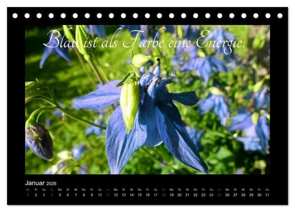Produktbild: Goethes Blau. Gedanken zur Farbe (Tischkalender 2026 DIN A5 quer), CALVENDO Monatskalender