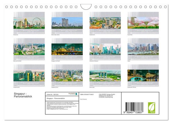 Produktbild: Singapur - Panoramablick (Wandkalender 2026 DIN A4 quer), CALVENDO Monatskalender