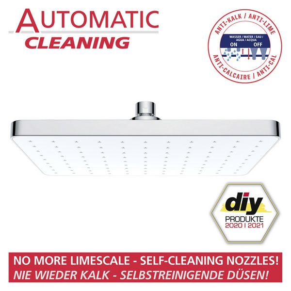 Produktbild: Regenduschkopf Automatic Cleaning 25 x 17 cm, mit automatischem Reinigungssystem
