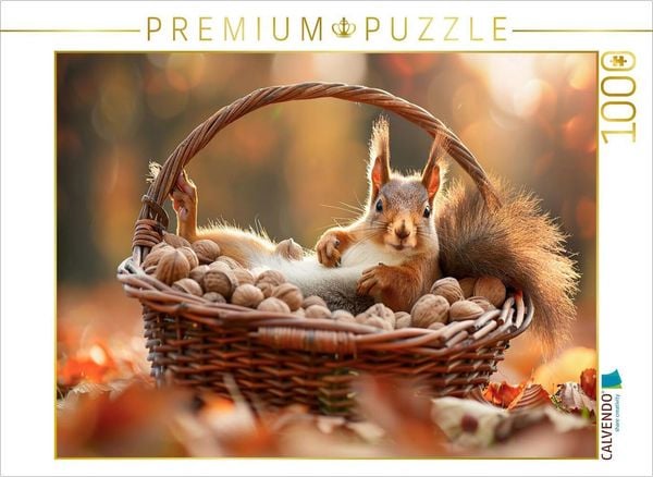 CALVENDO Puzzle Genug Nüsse gesammelt | 1000 Teile Lege-Größe 64x48cm Foto-Puzzle für glückliche Stunden