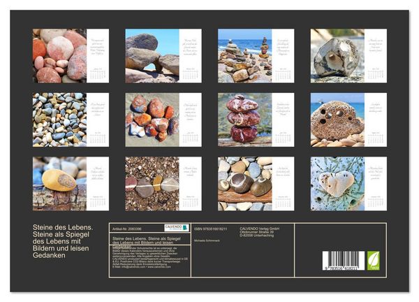 Produktbild: Steine des Lebens. Steine als Spiegel des Lebens mit Bildern und leisen Gedanken (Wandkalender 2026 DIN A3 quer), CALVENDO Monatskalender