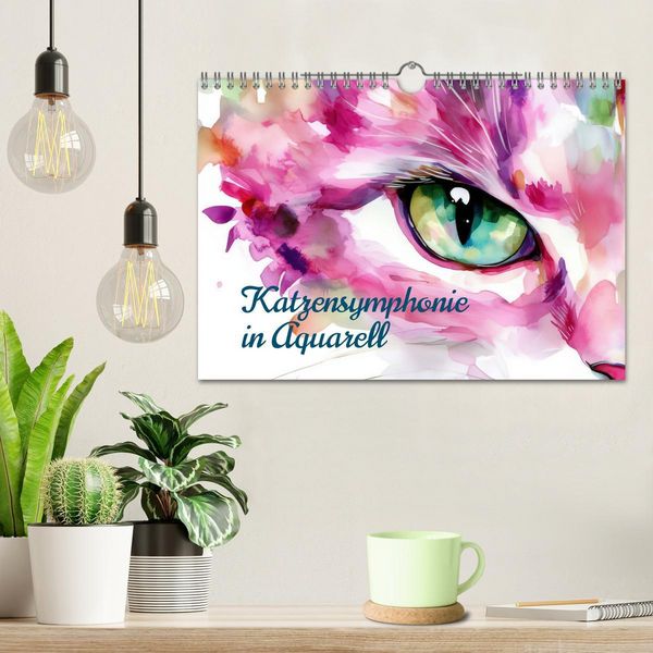 Produktbild: Katzensymphonie in Aquarell (Wandkalender 2026 DIN A4 quer), CALVENDO Monatskalender