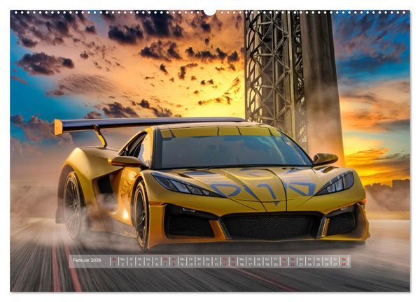 Produktbild: Fantasievolle Rennautos - Im Rausch der Geschwindigkeit (Wandkalender 2026 DIN A2 quer), CALVENDO Monatskalender