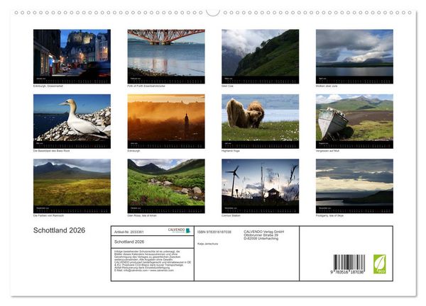 Produktbild: Schottland 2026 (hochwertiger Premium Wandkalender 2026 DIN A2 quer), Kunstdruck in Hochglanz