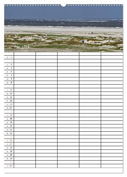 Produktbild: Urlaubsparadies Amrum / Familienplaner (hochwertiger Premium Wandkalender 2026 DIN A2 hoch), Kunstdruck in Hochglanz