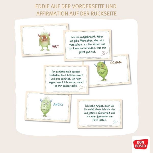Produktbild: Eddie, du verstehst mich! 90 Gef&uuml;hle-K&auml;rtchen mit Affirmationen f&uuml;r Kinder