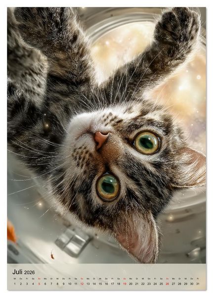Produktbild: Katzen im Weltall - lustiger Katzenkalender f&uuml;r Kinder, Familien und Katzenliebhaber (Tischkalender 2026 DIN A5 hoch), CALVENDO Monatskalender