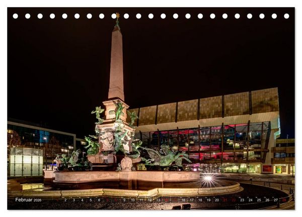 Produktbild: Nachts in Leipzig (Tischkalender 2026 DIN A5 quer), CALVENDO Monatskalender