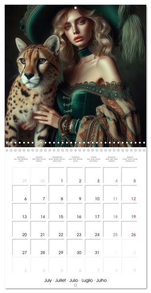 Produktbild: Sensual Women and Exotic Wildlife (Wall Calendar 2026 12 &times; 12 Inch) CALVENDO 12 Month Wall Calendar