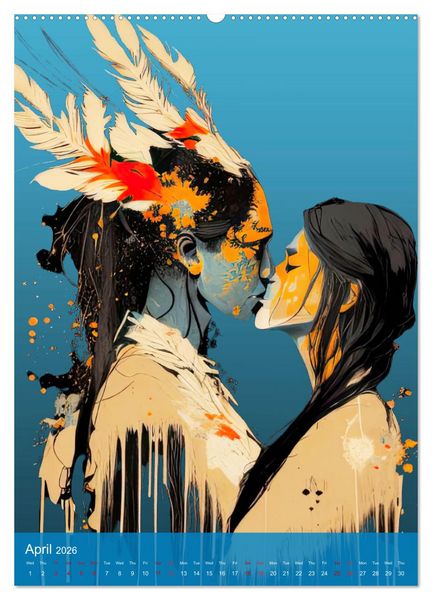 Produktbild: Native American Art (Wall Calendar 2026 DIN A2 portrait), CALVENDO 12 Month Wall Calendar