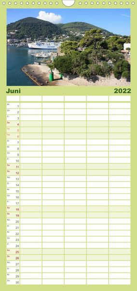 Produktbild: Ischia - Familienplaner hoch (Wandkalender 2022 , 21 cm x 45 cm, hoch)
