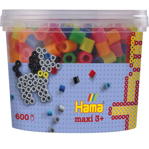 Hama Maxi Perlen Dose, ca. 600 Bügelperlen, neon gemischt