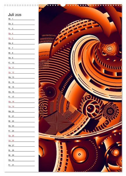Produktbild: Geometrische Raumeindr&uuml;cke Planer (Wandkalender 2026 DIN A2 hoch), CALVENDO Monatskalender