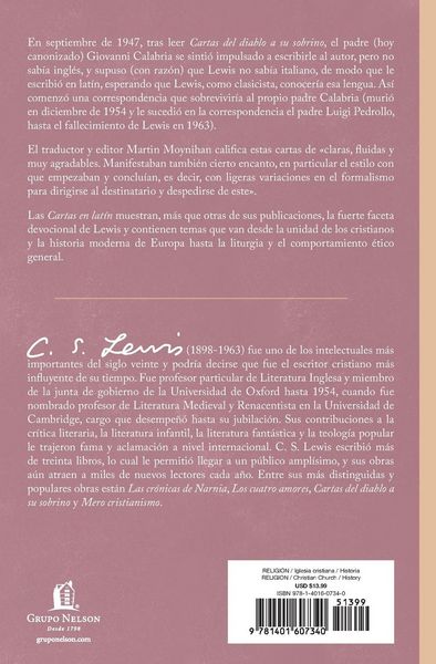 Produktbild: The Cartas En Lat&iquest;&iquest;n de C. S. Lewis Y Don Giovanni Calabria