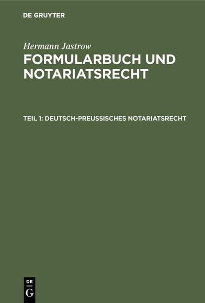 Produktbild: Deutsch-preu&szlig;isches Notariatsrecht