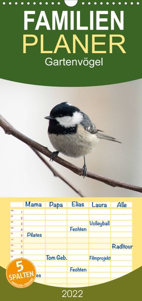 Produktbild: Familienplaner Gartenv&ouml;gel (Wandkalender 2022 , 21 cm x 45 cm, hoch)