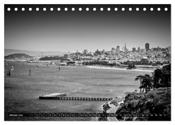 Produktbild: SAN FRANCISCO Monochrome Ansichten (Tischkalender 2026 DIN A5 quer), CALVENDO Monatskalender