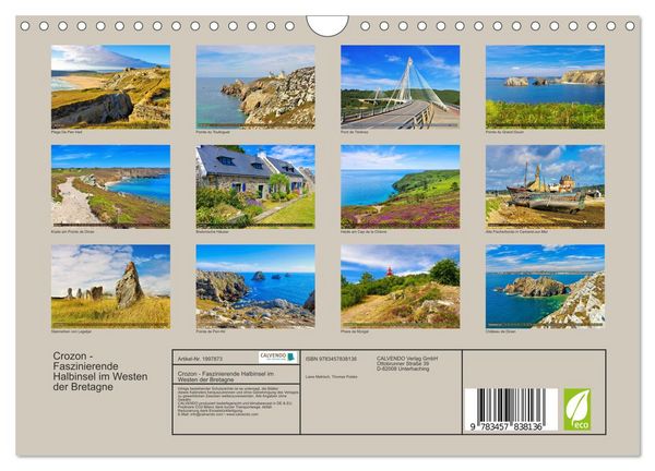 Produktbild: Crozon - Faszinierende Halbinsel im Westen der Bretagne (Wandkalender 2026 DIN A4 quer), CALVENDO Monatskalender