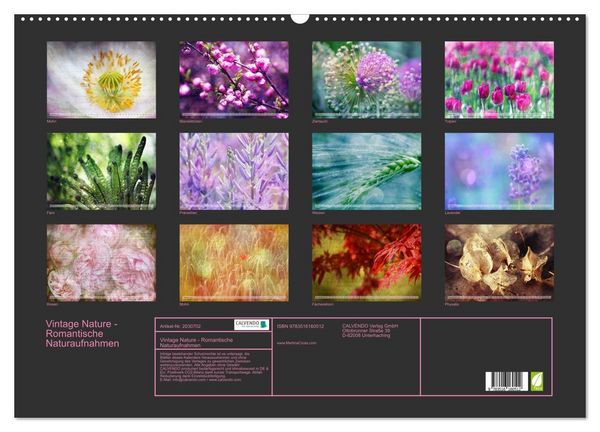 Produktbild: Vintage Nature - Romantische Naturaufnahmen (Wandkalender 2026 DIN A2 quer), CALVENDO Monatskalender