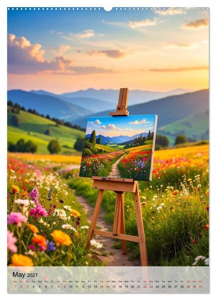 Produktbild: Easel in a Quiet World (High Quality Premium Wall Calendar 2027 DIN A2 portrait),CALVENDO 12 Month Wall Calendar