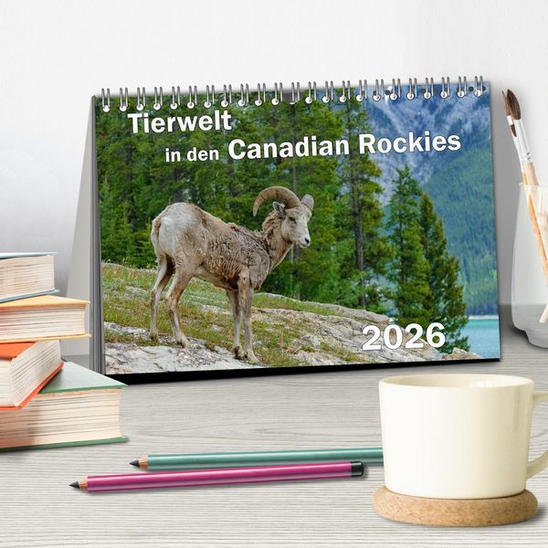 Produktbild: Tierwelt in den Canadian Rockies (Tischkalender 2026 DIN A5 quer), CALVENDO Monatskalender
